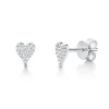 Amor 0.10 Ct. Diamond Pave Heart Stud Earrings - Mini