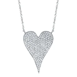Amor 0.43 Ct Diamond Pave Heart Pendant Necklace - Large
