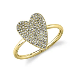 Amor 0.26 Ct Diamond Pave Heart Ring - Small