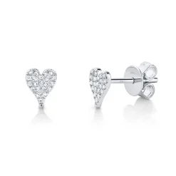 Amor 0.10 Ct. Diamond Pave Heart Stud Earrings - Mini