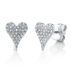 Amor 0.14 Ct. Diamond Pave Heart Stud Earrings