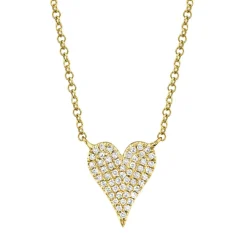 Amor 0.11 Ct Diamond Pave Heart Pendant Necklace - Small