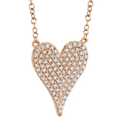 Amor 0.21 Ct Diamond Pave Heart Pendant Necklace