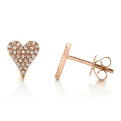 Amor 0.14 Ct. Diamond Pave Heart Stud Earrings