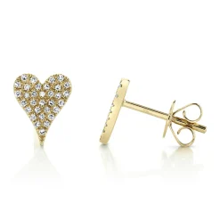 Amor 0.14 Ct. Diamond Pave Heart Stud Earrings
