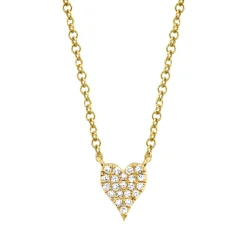 Amor 0.05Ct Diamond Pave Heart Pendant Necklace - Mini