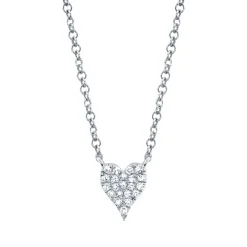 Amor 0.05Ct Diamond Pave Heart Pendant Necklace - Mini
