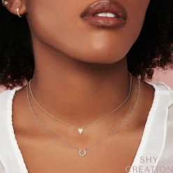 Amor 0.05Ct Diamond Pave Heart Pendant Necklace - Mini