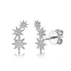 Celeste 0.06 Ct. Diamond Star Crawler Stud Earring