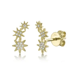 Celeste 0.06 Ct. Diamond Star Crawler Stud Earring