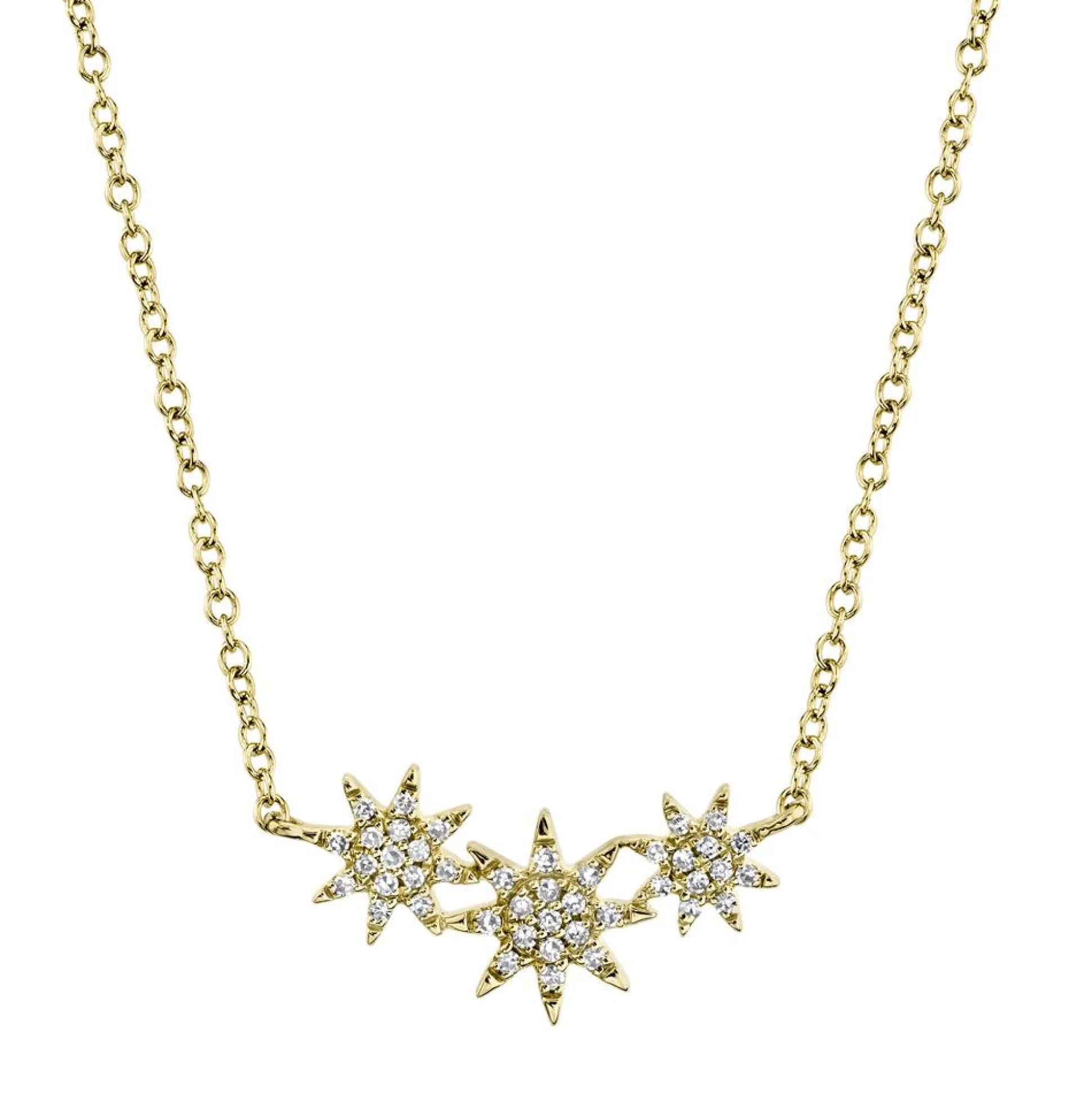 Celeste 0.09CT Triple Diamond Star Pendant Necklace