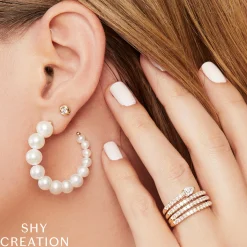 Coco Cultured Pearl Hoop Earrings