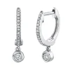 0.14 Ct. Bezel Charm Diamond Huggie Earrings