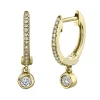 0.14 Ct. Bezel Charm Diamond Huggie Earrings