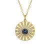 0.23CT BLACK & WHITE DIAMOND & 0.15CT BLUE SAPPHIRE EYE NECKLACE