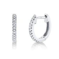 0.07 Ct. Classic Diamond Huggie Earrings - Small