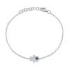 0.09CT DIAMOND & 0.08CT BLUE SAPPHIRE HAMSA BRACELET