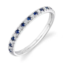 0.10CT DIAMOND & 0.10CT BLUE SAPPHIRE BAND