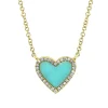 0.09CT DIAMOND & 0.55CT COMPOSITE TURQUOISE HEART NECKLACE