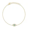 0.06CT DIAMOND & 0.07CT COMPOSITE TURQUOISE EYE BRACELET