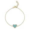 0.09CT DIAMOND & 0.60CT COMPOSITE TURQUOISE HEART BRACELET