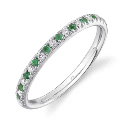 0.10CT DIAMOND & 0.10CT EMERALD BAND