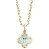 0.02CT DIAMOND & 0.33CT MOTHER OF PEARL CLOVER NECKLACE