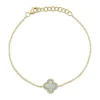 0.07CT DIAMOND & 0.40CT MOTHER OF PEARL CLOVER BRACELET
