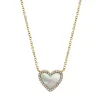 0.09CT DIAMOND & 0.56CT MOTHER OF PEARL HEART NECKLACE