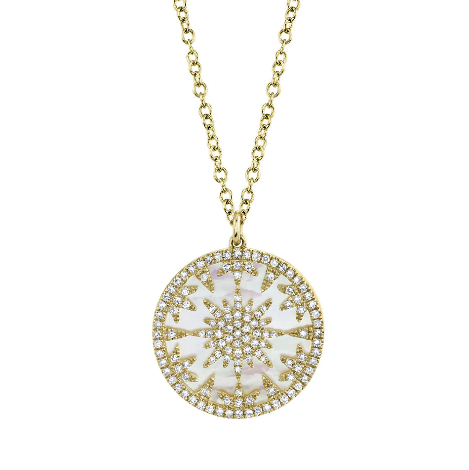 0.32CT DIAMOND & 2.88CT MOTHER OF PEARL NECKLACE