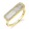 0.11CT DIAMOND & 1.05CT MOTHER OF PEARL BAR RING