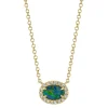 0.05CT DIAMOND & 0.33CT OPAL NECKLACE