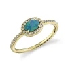 0.12CT DIAMOND & 0.33CT OPAL RING