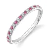 0.10CT DIAMOND & 0.10CT PINK SAPPHIRE BAND