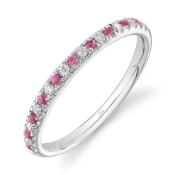 0.10CT DIAMOND & 0.10CT PINK SAPPHIRE BAND