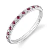 0.10CT DIAMOND & 0.10CT RUBY BAND