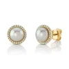 0.16CT DIAMOND & CULTURED PEARL STUD EARRING