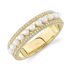 0.14CT DIAMOND & CULTURED PEARL BAND