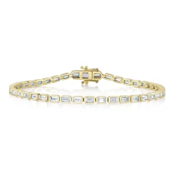 2.20CT DIAMOND BAGUETTE BEZEL TENNIS BRACELET