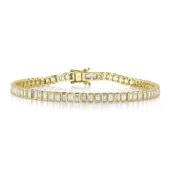 3.57CT DIAMOND BAGUETTE BEZEL TENNIS BRACELET