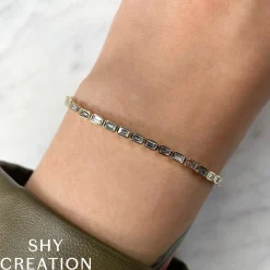 2.20CT DIAMOND BAGUETTE BEZEL TENNIS BRACELET