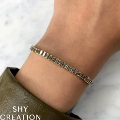 3.57CT DIAMOND BAGUETTE BEZEL TENNIS BRACELET