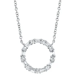 0.29CT DIAMOND BAGUETTE CIRCLE NECKLACE