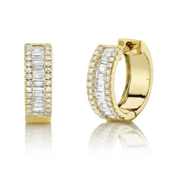 0.49CT DIAMOND BAGUETTE HUGGIE EARRING