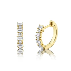 0.42CT DIAMOND BAGUETTE HUGGIE EARRING