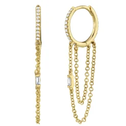 0.18CT DIAMOND BAGUETTE HUGGIE EARRING