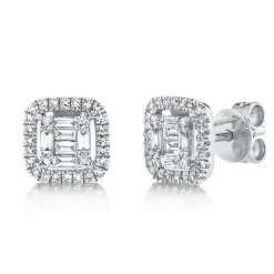 0.43CT DIAMOND BAGUETTE STUD EARRING