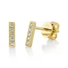 0.08CT DIAMOND BAR STUD EARRING