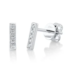 0.08CT DIAMOND BAR STUD EARRING