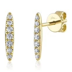 0.19CT DIAMOND BAR STUD EARRING